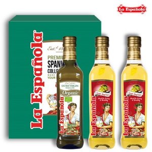 [에스파놀라]유기농 엑스트라버진 올리브유 1병+포도씨유2병 500ml 총3병 선물세트